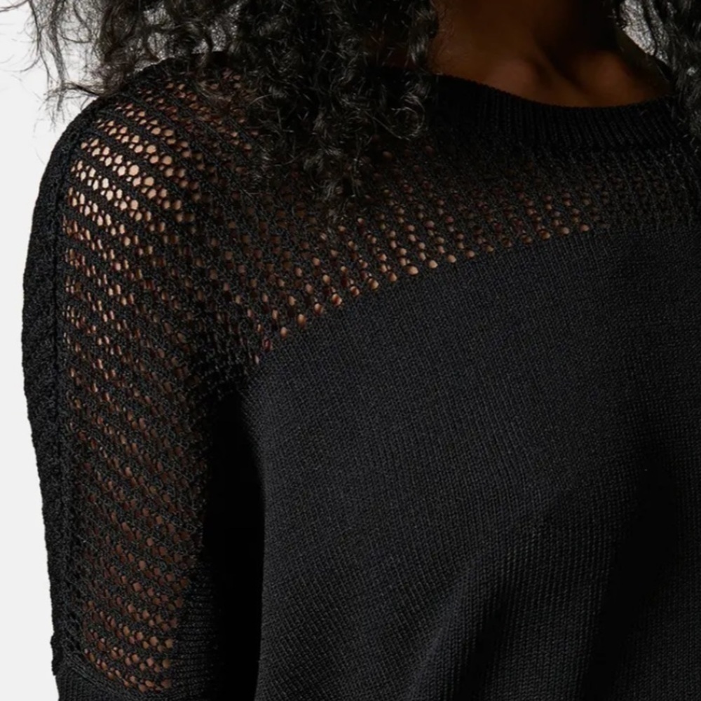 Topshop Paneled Pointelle Sweater - Picture 3 of 6